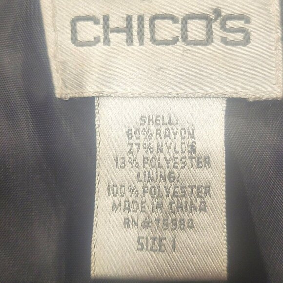 Chico's Black & Gold Owl-Patterned Metallic Blazer - Size 1 (Med/8) - Picture 12 of 12